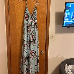 Floral print maxi dress, Shein, XL